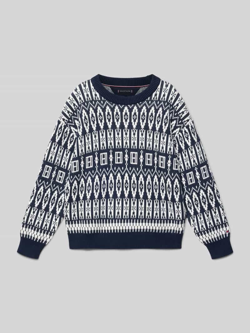 Sweter z dzianiny o kroju regular fit z mieszanki bawełny model ‘FAIRISLE’