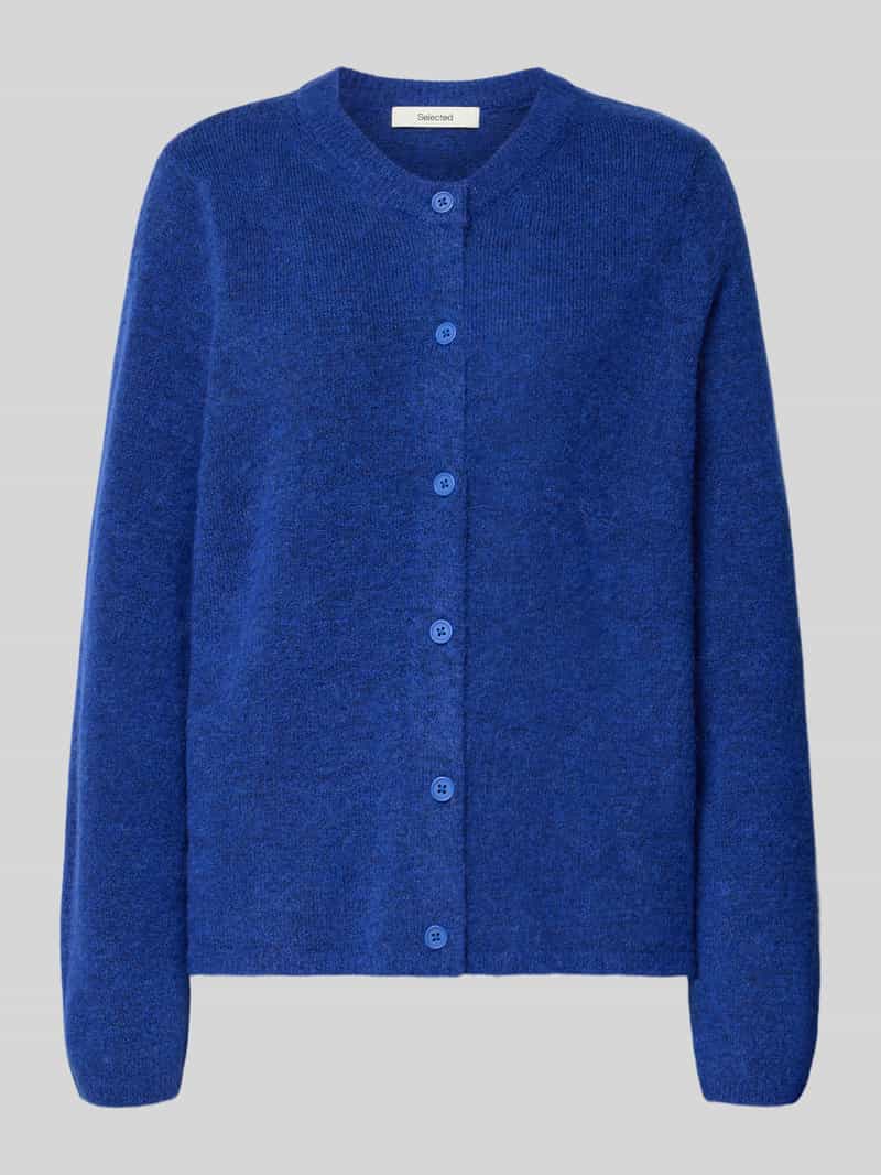 Kurtka o kroju regular fit z dzianiny z mieszanki wełny model ‘LULU’