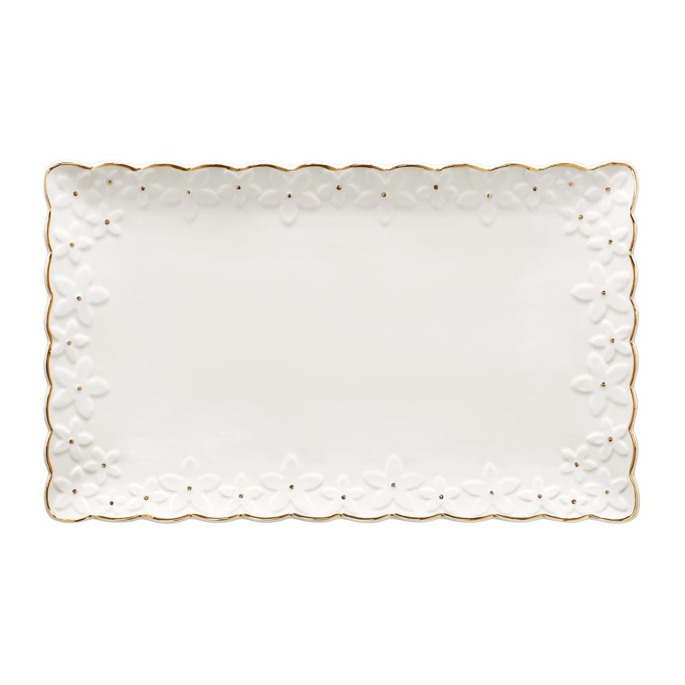 Półmisek prostokątny Talerz do ciasta porcelanowy 31 cm FIORELLA