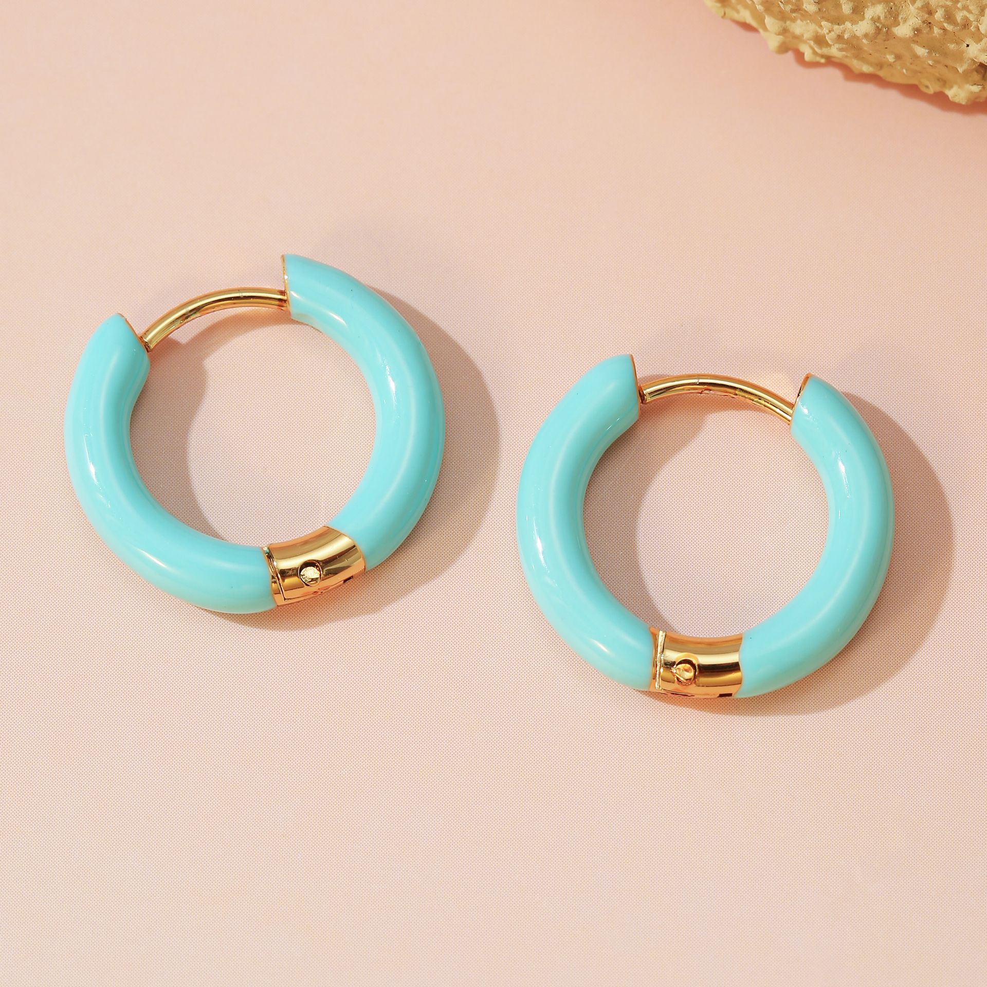 TEMU 1 para, Kolczyki z Podwójnym , Modne i Wszechstronne Kolczyki dla Kobiet, Okrągłe Kolczyki, Materiał ze Stali Nierdzewnej, Odpowiednie na