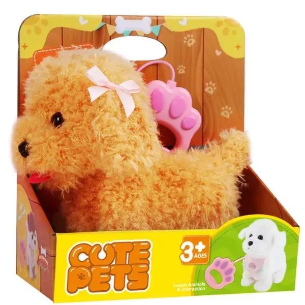 Interaktywny pies do spacerów - brązowy