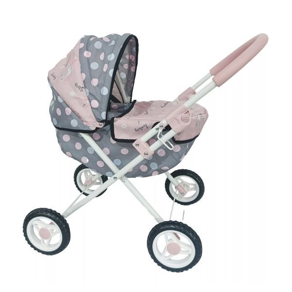 Bambolina: Wózek dziecięcy z osłoną - szary-różowy