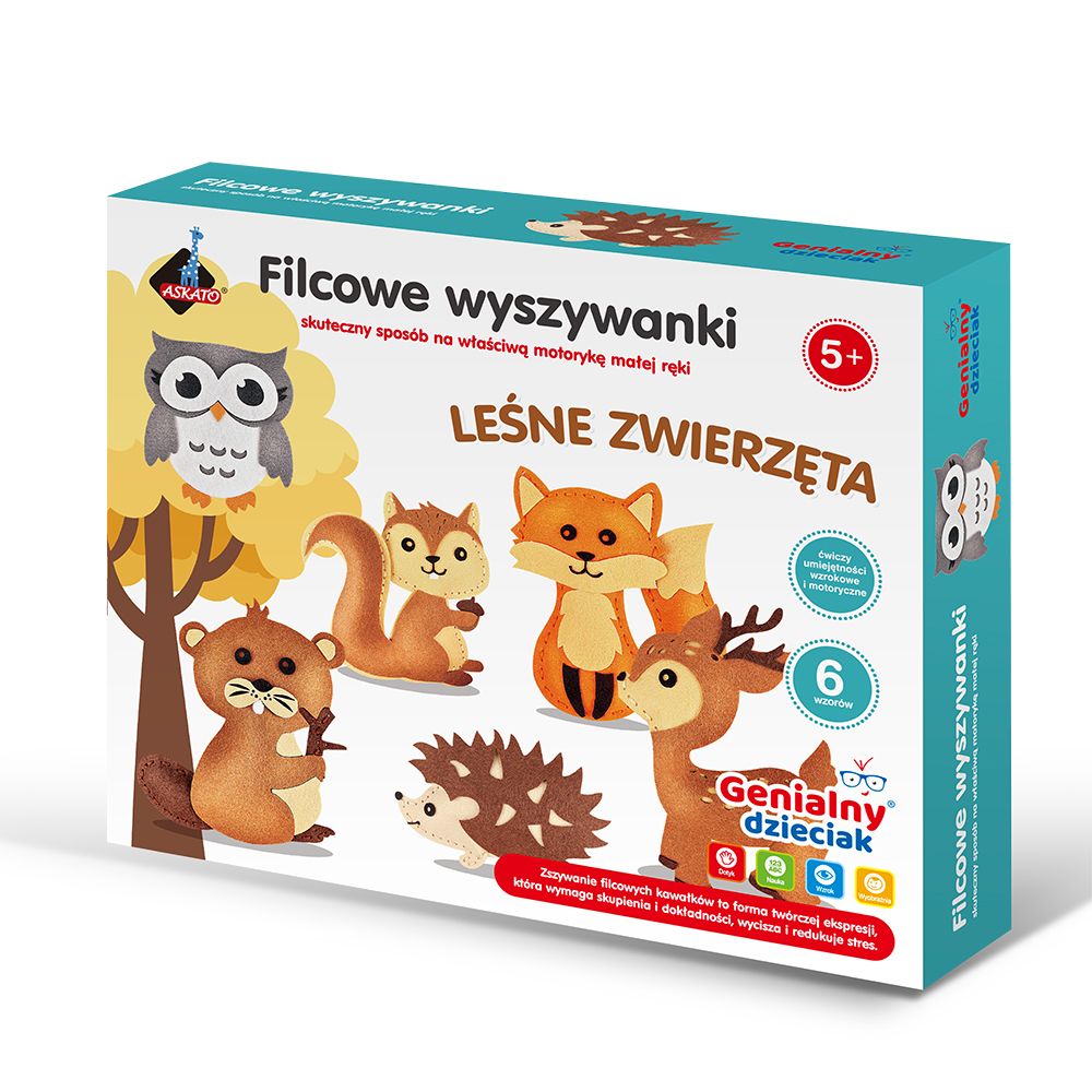 Filcowe wyszywanki zwierzęta - zabawka