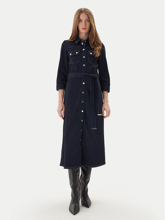 Morgan Sukienka jeansowa 252-RJEANA Granatowy Regular Fit