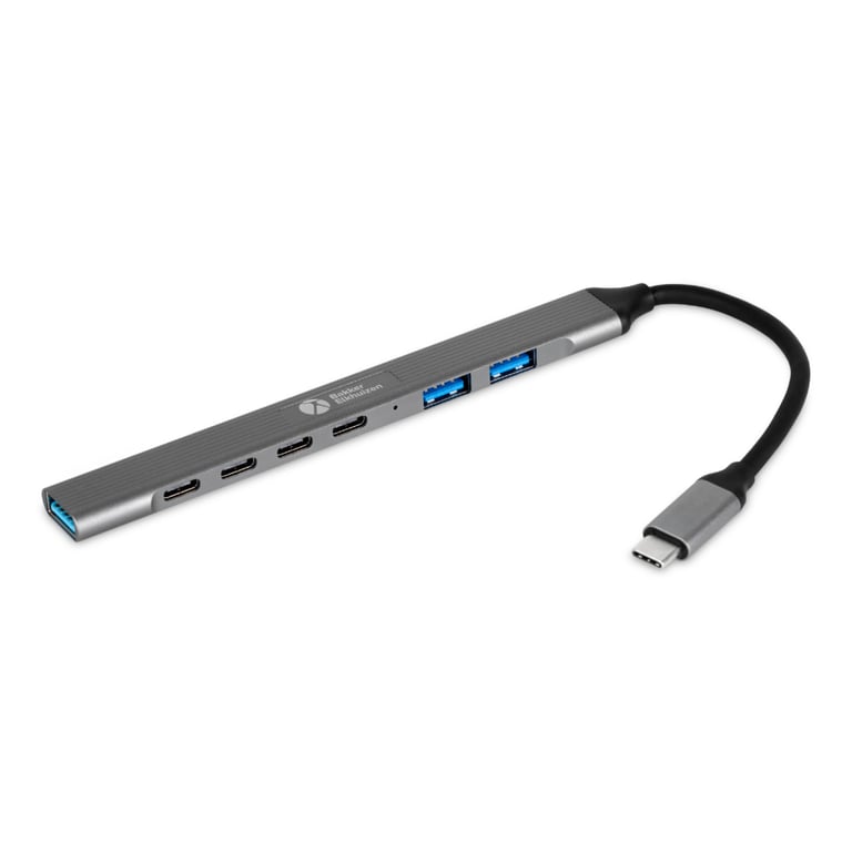 BakkerElkhuizen BNECHUB3A4C huby i koncentratory USB Type-C 5000 Mbit/s Czarny, Szary