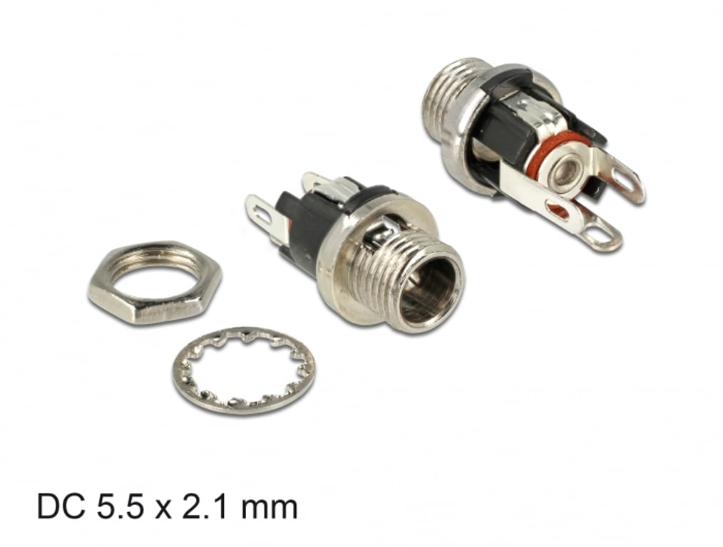 DeLOCK 89910 wtyczka DC Czarny, Nikiel