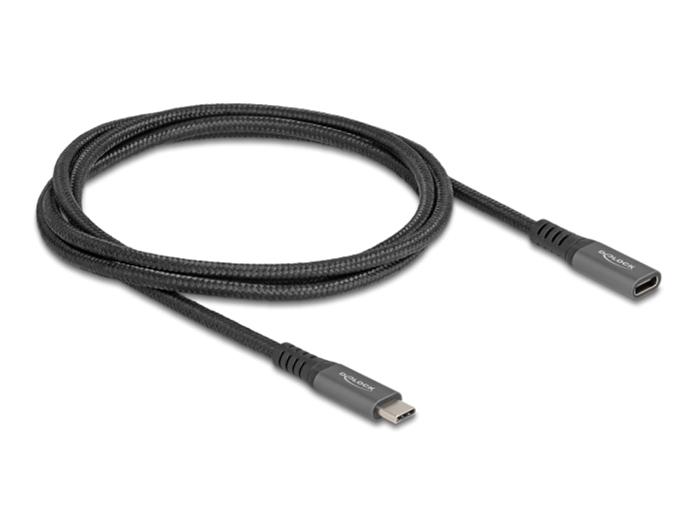 DeLOCK Przedłużacz USB 10 Gbps USB Type-C męski na żeński PD 3.0 100 W 1 m szary metalowy 80022