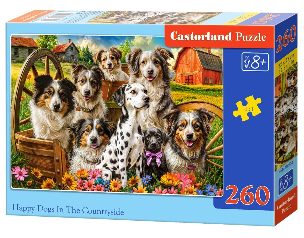 Puzzle 260 el. Happy Dogs In The Countryside Castorland - puzzle