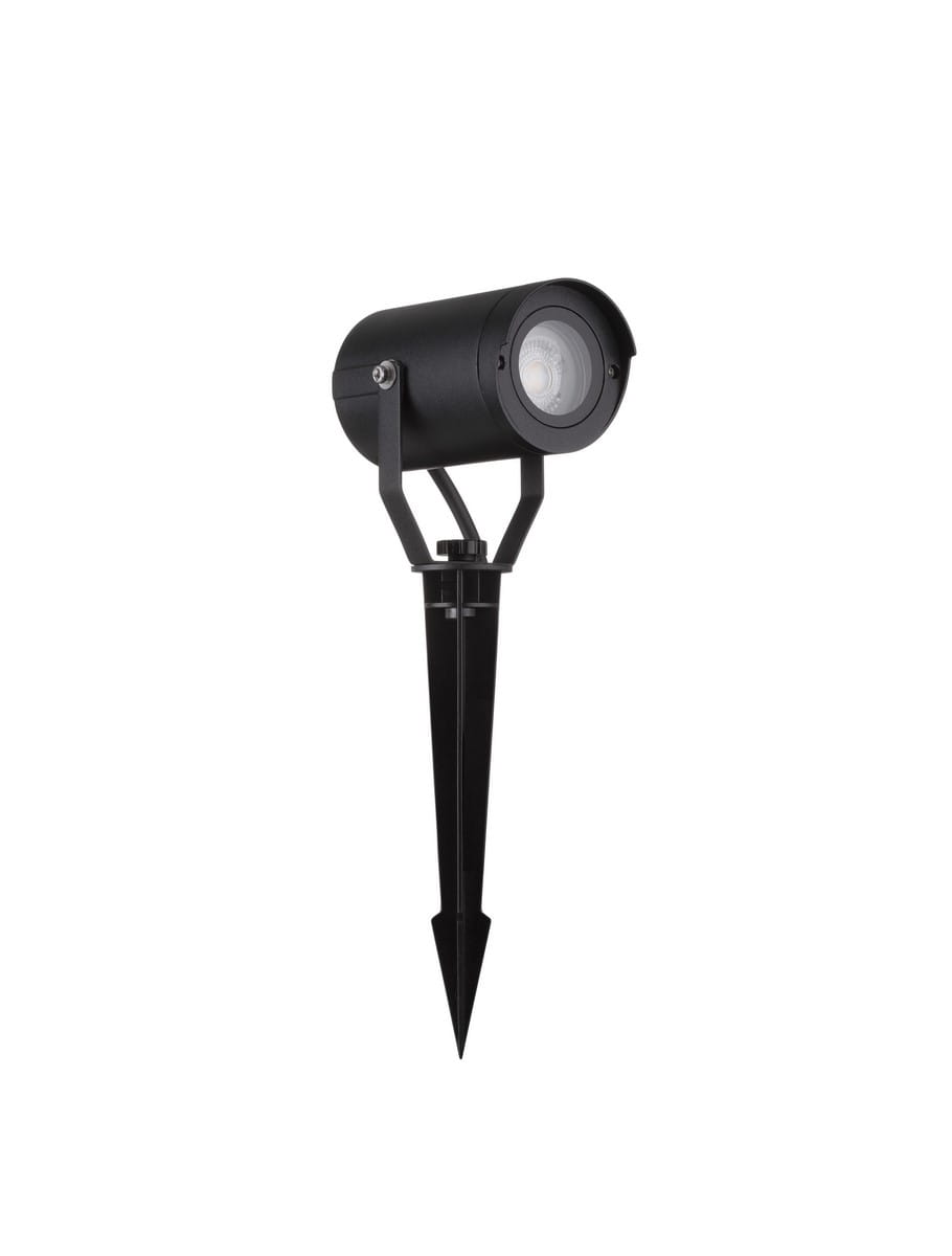 Luces Exclusivas ACUAPA LE73532 Ogrodowa lampa stojąca cylindryczna czarna z aluminiowym korpusem i szklanym kloszem