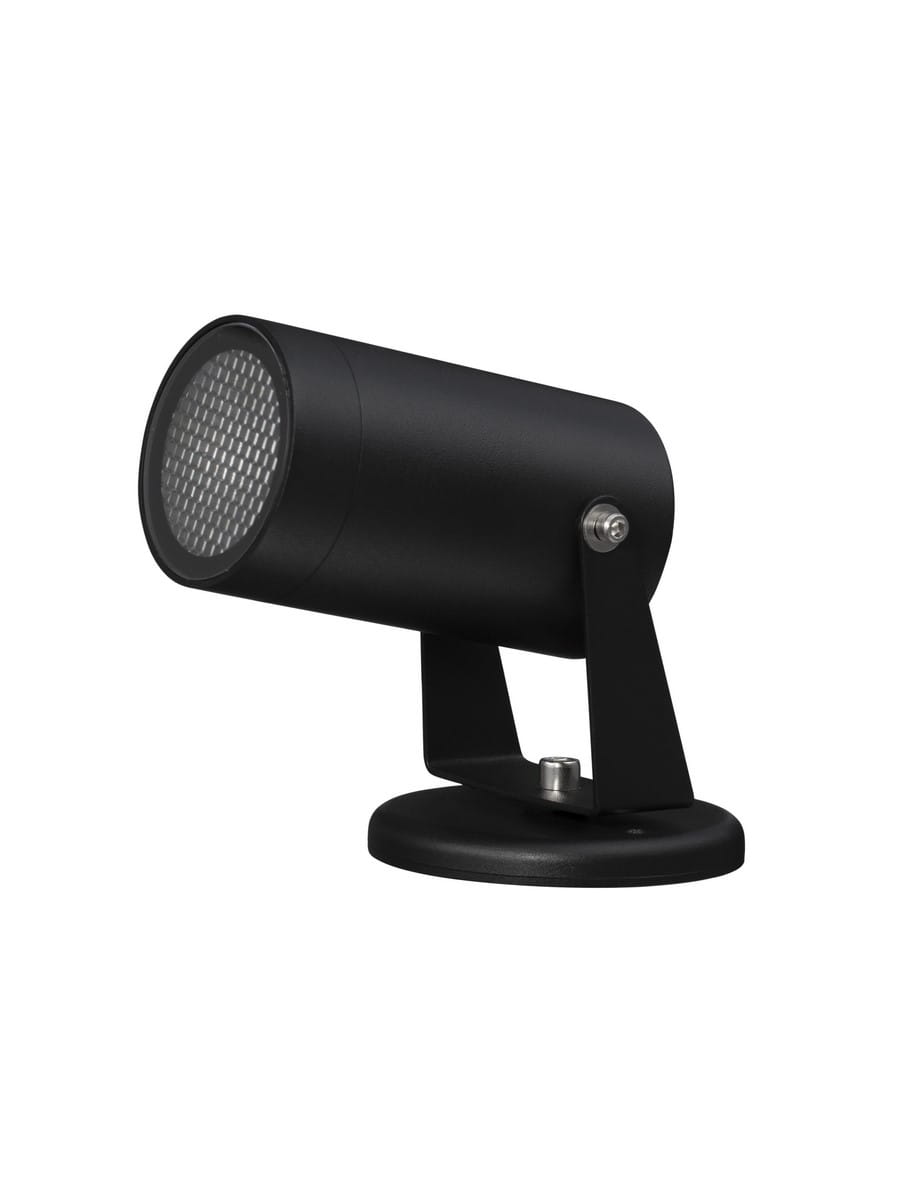 Luces Exclusivas ACUCHA BASE LE73535 Lampa ogrodowa stojąca cylindryczna czarna z aluminiowym korpusem i szklanym kloszem o podwyższonej odporności na warunki atmosfer