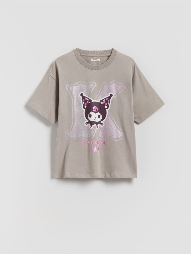 Reserved - T-shirt Kuromi - jasnoszary