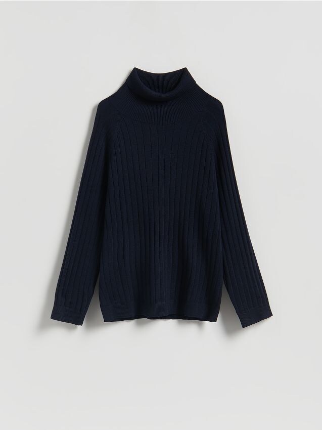 Reserved - Golf w prążek - granatowy