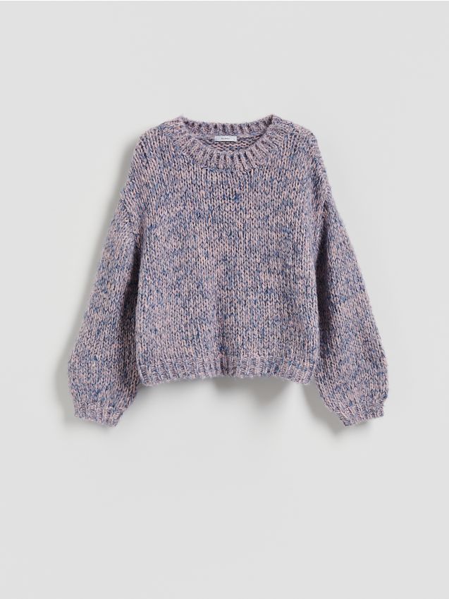 Reserved - Sweter z domieszką wełny - różowy