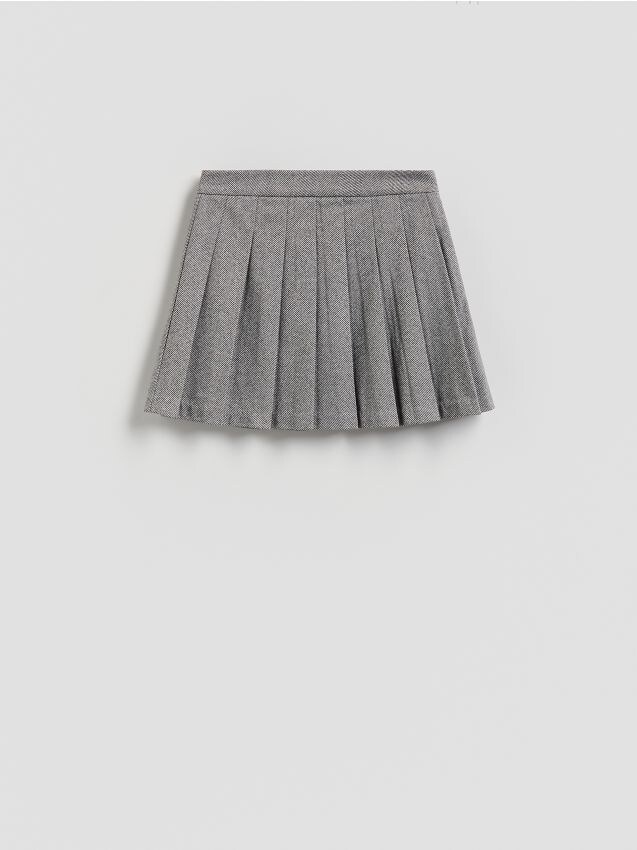 Reserved - Plisowana spódnica mini - ciemnoszary