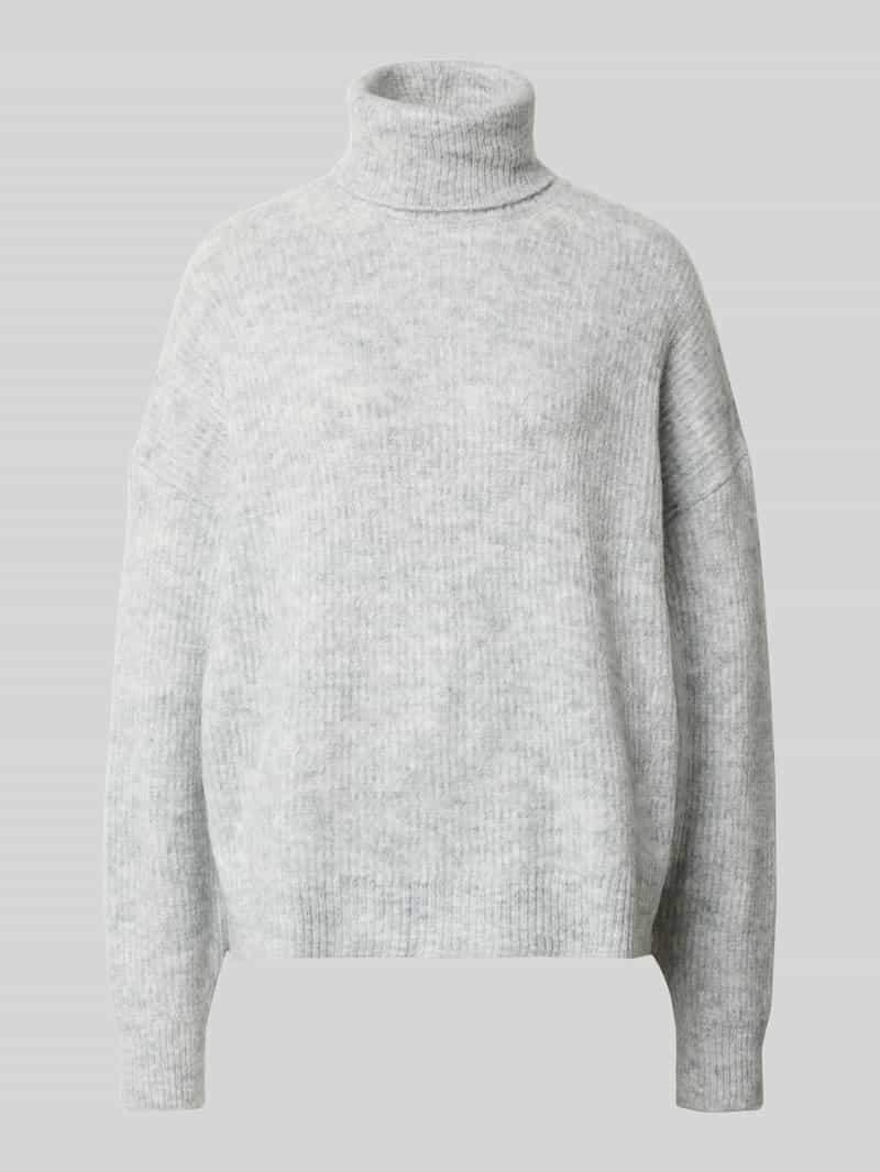 Sweter z wywijanym kołnierzem z efektem melanżu