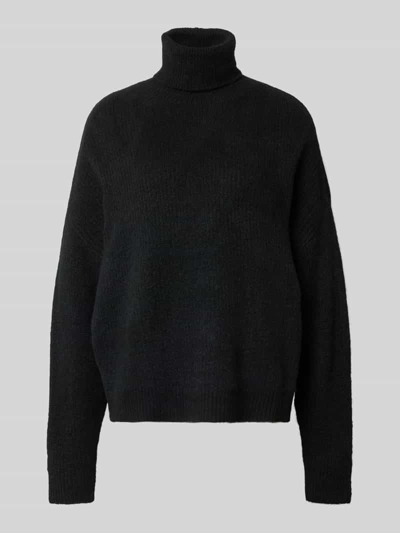 Sweter z wywijanym kołnierzem z efektem melanżu