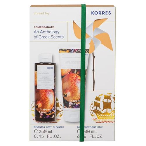 Korres Zestaw Spread Joy Pomegranate (Żel pod prysznic, 250 ml + Mleczko do ciała, 200 ml)