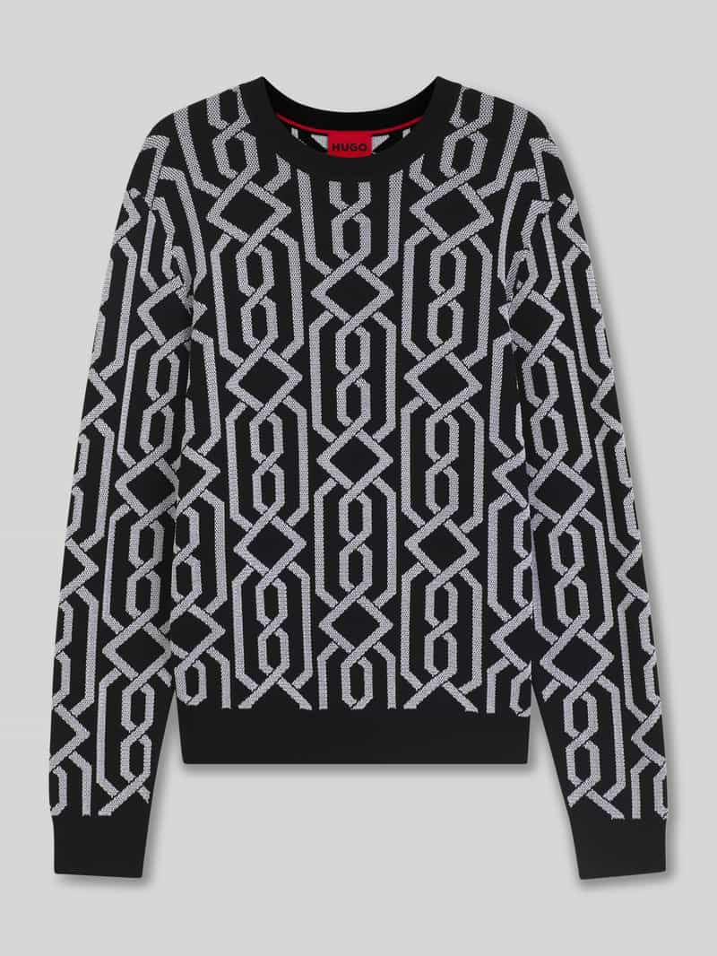 Sweter z dzianiny o kroju regular fit z mieszanki wiskozy model ‘SOUVAWN’