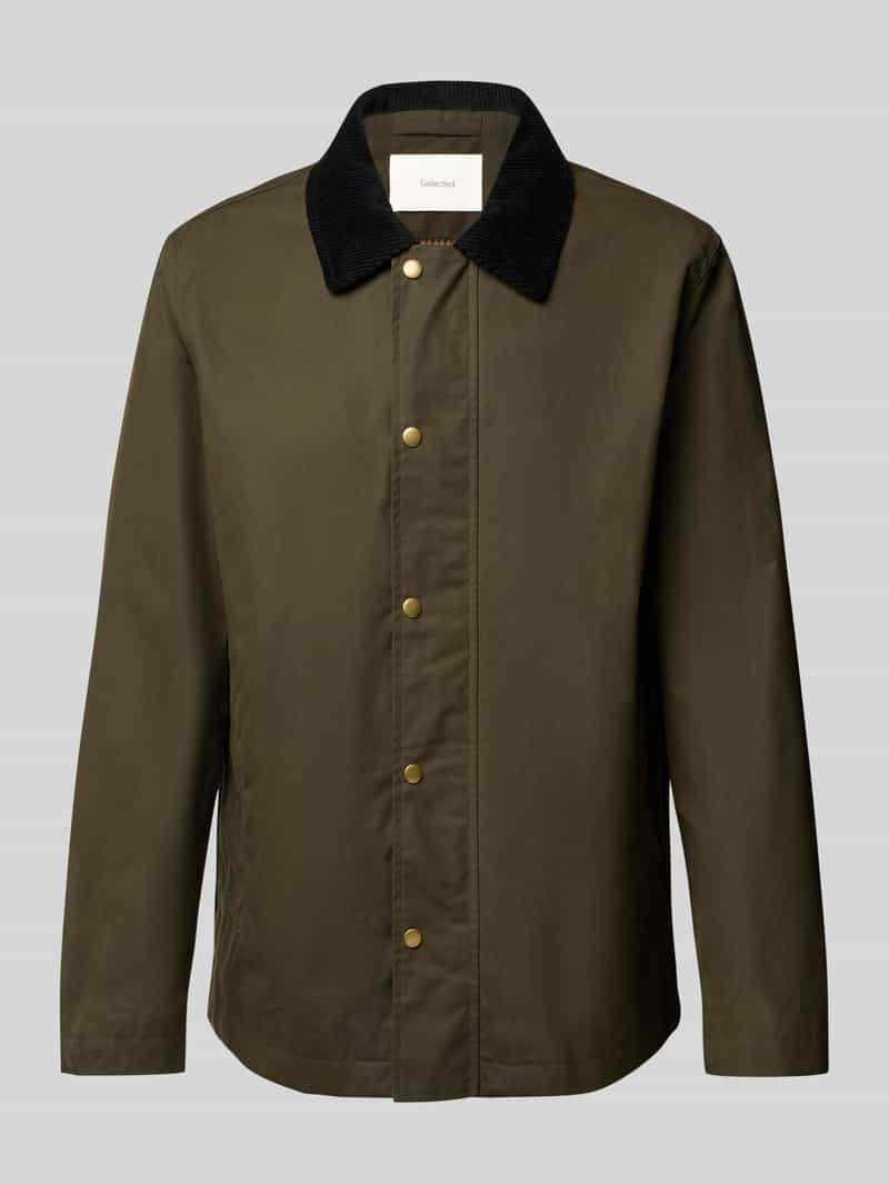 Kurtka woskowana o kroju regular fit z czystej bawełny model ‘WALTER’