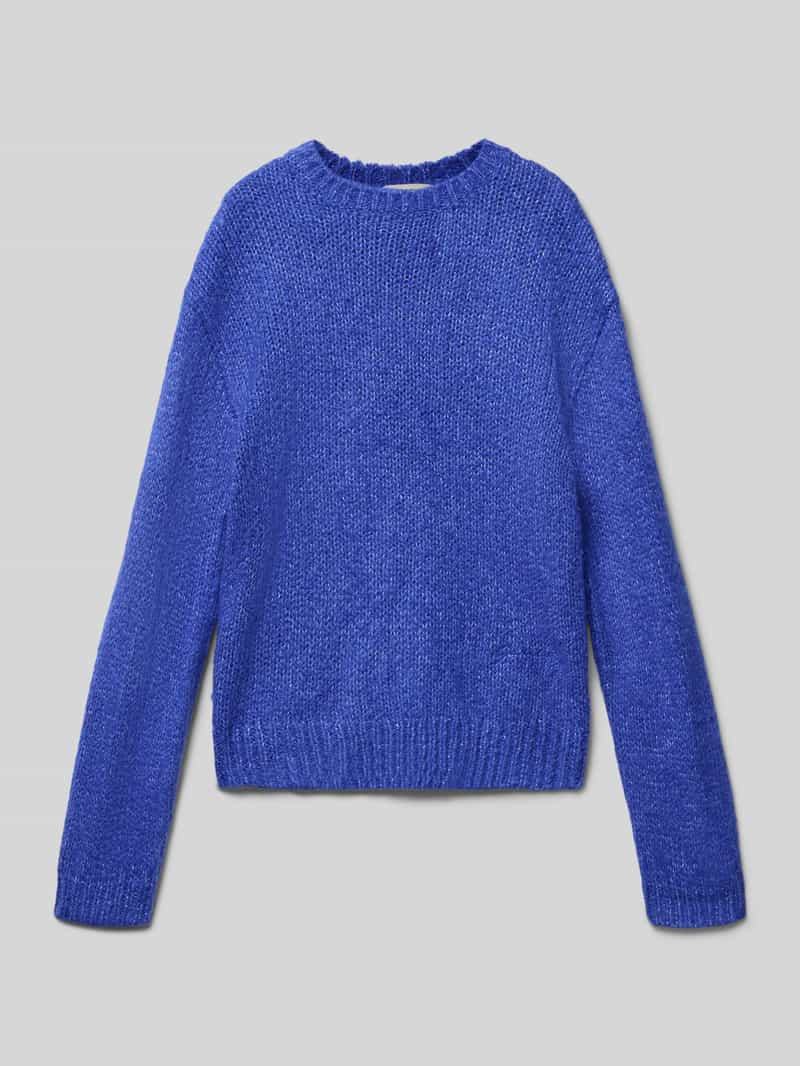 Sweter z dzianiny z prążkowanymi wykończeniami