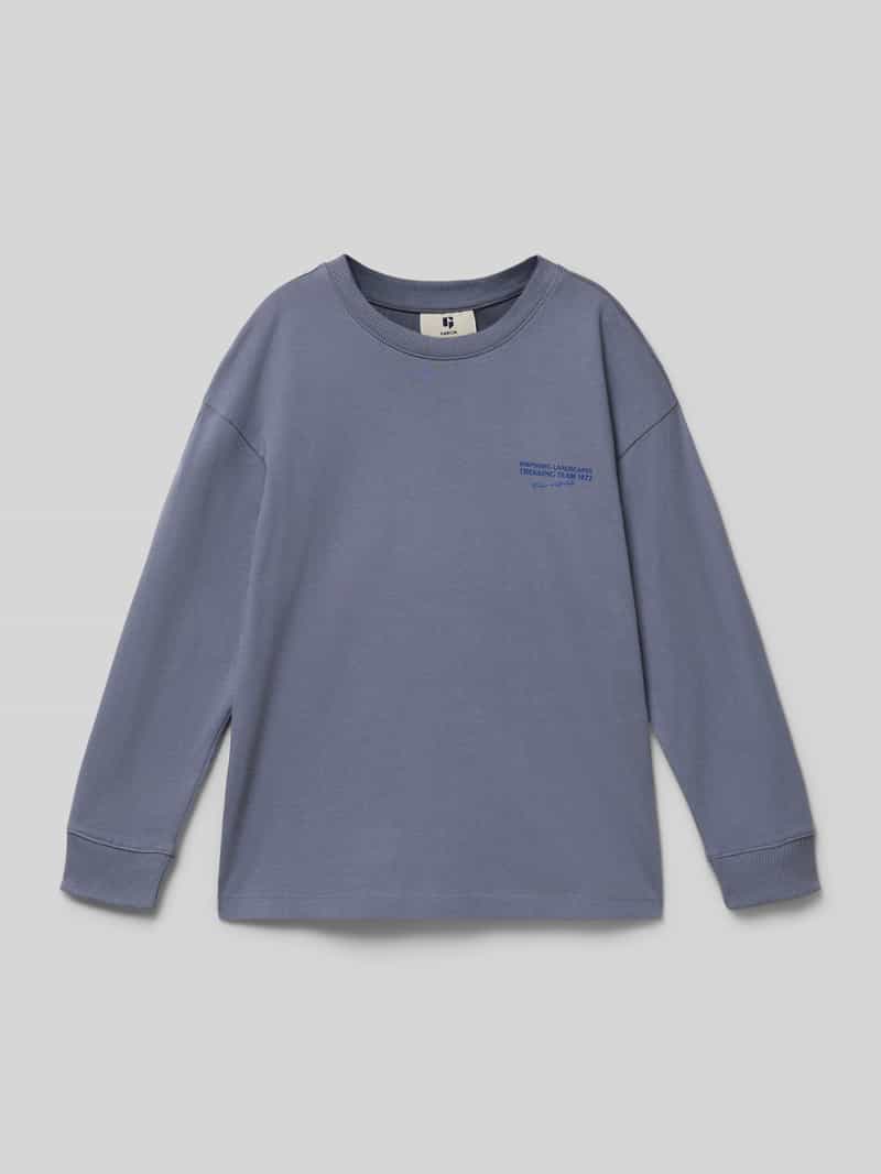 Bluzka z długim rękawem i prążkowanymi wykończeniami