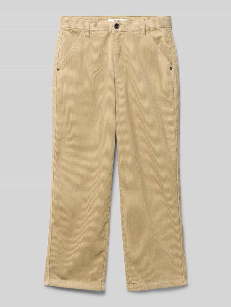 Spodnie sztruksowe z wpuszczanymi kieszeniami w stylu francuskim