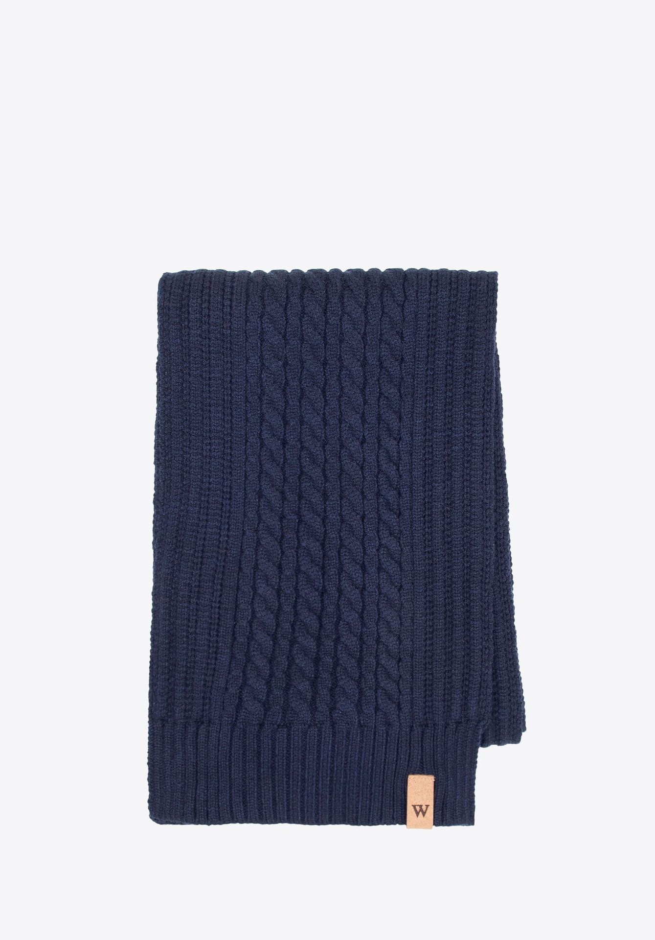 Szalik męski z mieszanki wiskozy, poliestru i nylonu granatowy