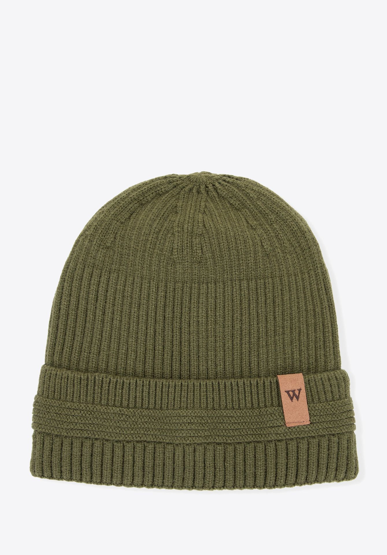 Czapka zimowa z wywijanym brzegiem zielona