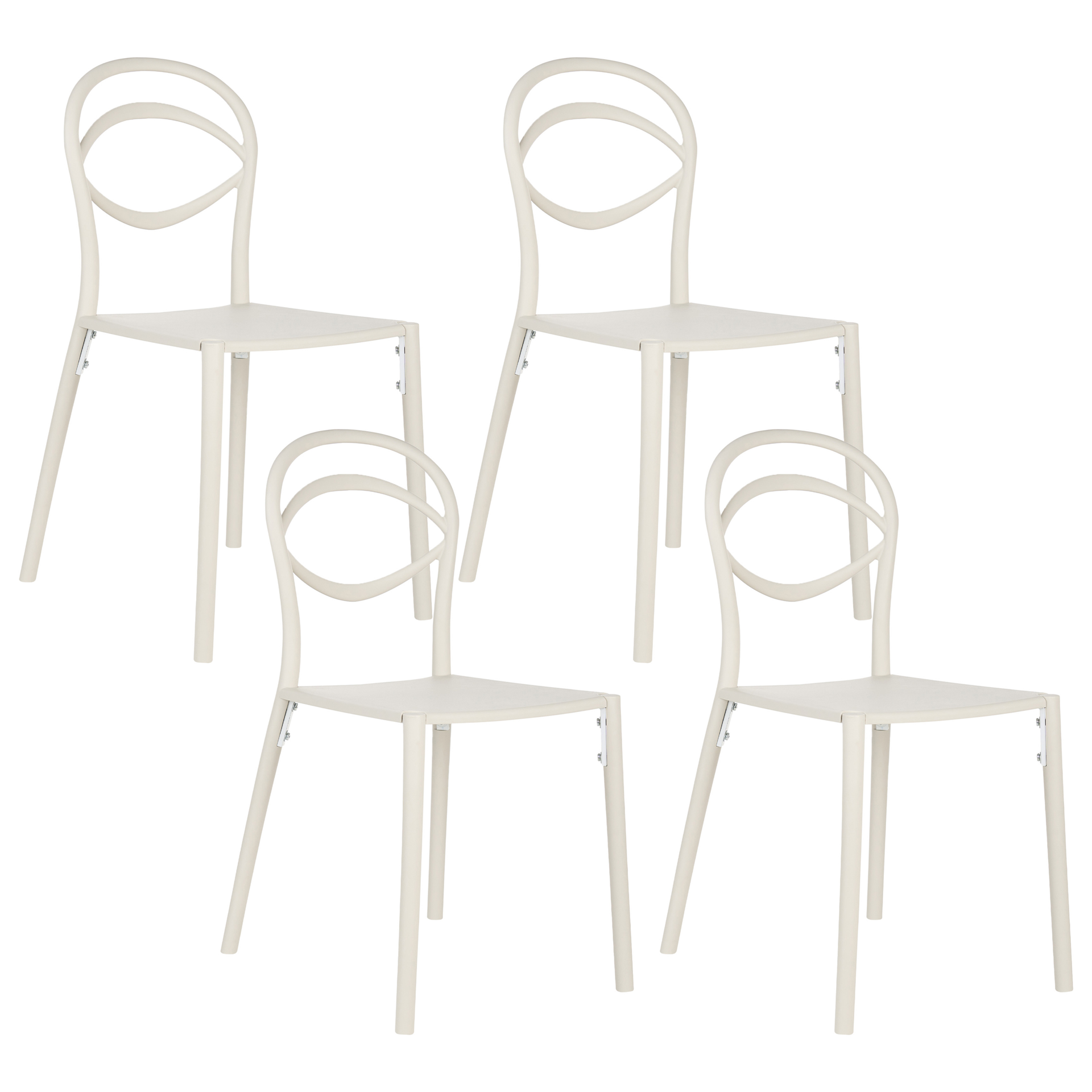 BELIANI Zestaw 4 krzeseł ogrodowych COVOLO Złamana biel