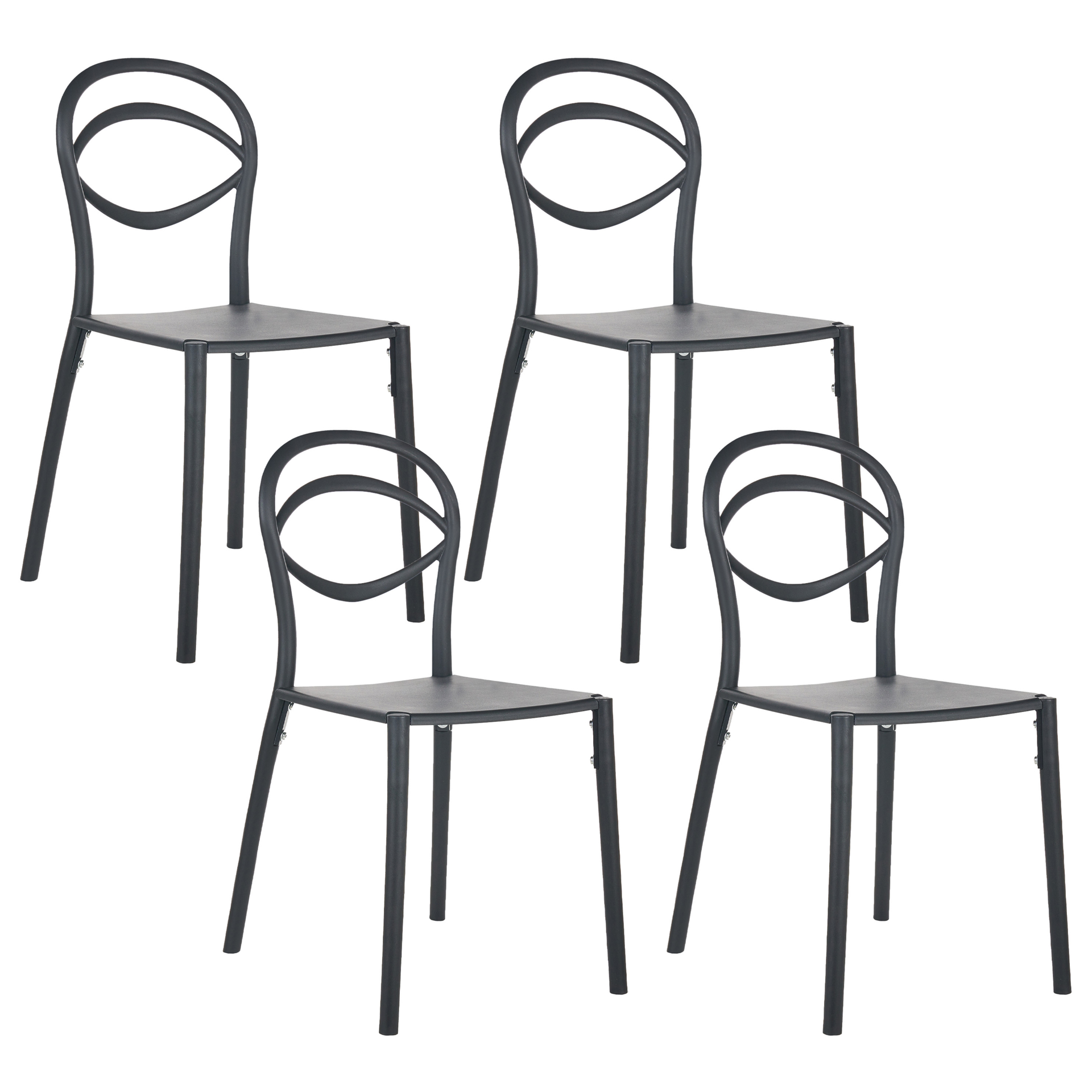 BELIANI Zestaw 4 krzeseł ogrodowych COVOLO Czarny