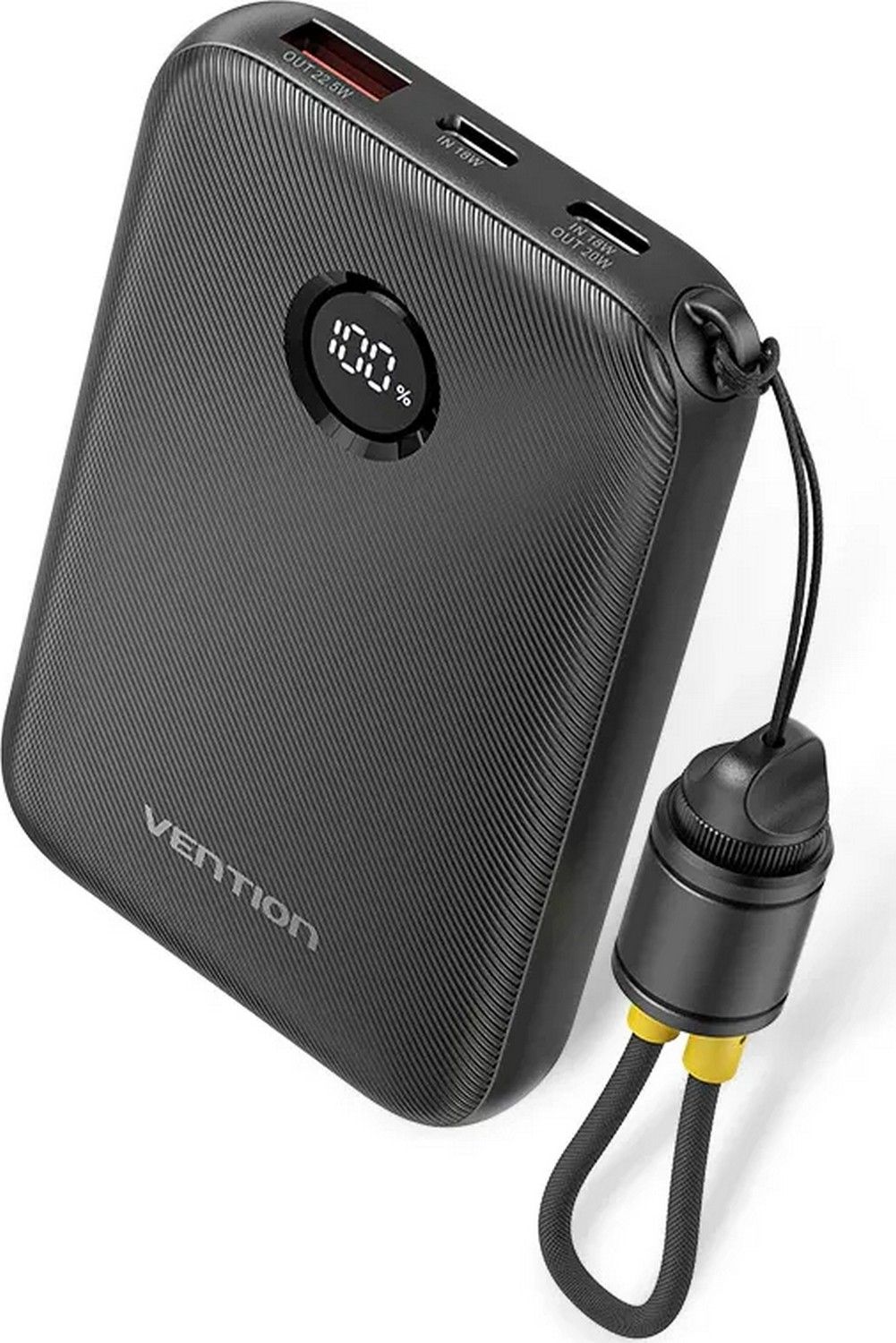 Vention 10000mAh 2 x USB-C 1x USB-A z wyświetlaczem 22.5W czarny