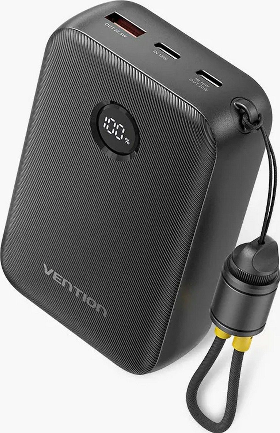 Vention 20000mAh 2 x USB-C 1x USB-A z wyświetlaczem 22.5W czarny