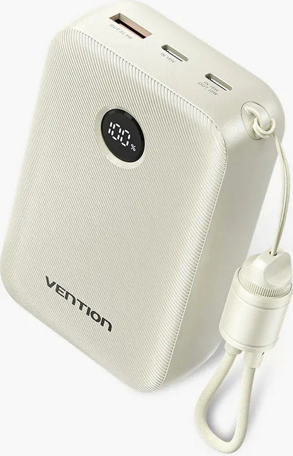 Vention 20000mAh 2 x USB-C 1x USB-A z wyświetlaczem 22.5W beżowy
