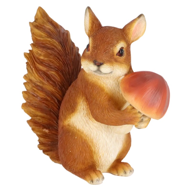 HowHomely Figurka wiewiórki z muchomorem h14,3 cm