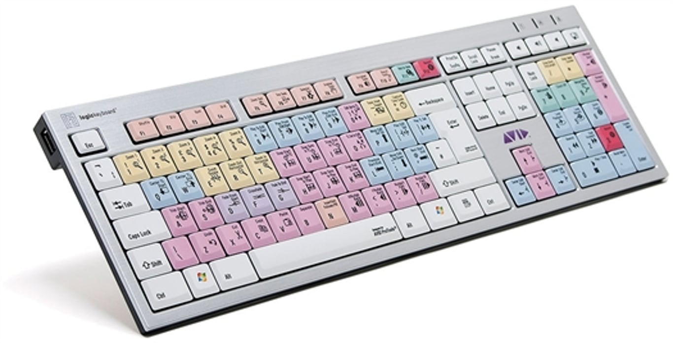 Logickeyboard Avid Pro Tools klawiatura Biuro USB QWERTY British English Wielobarwny