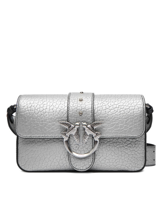 PINKO Torebka Love One Mini Slouchy Fl AI 25-26 PLTT 104340 A2JT Srebrny