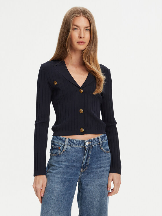 Guess Kardigan W5YR11 Z0130 Granatowy Regular Fit
