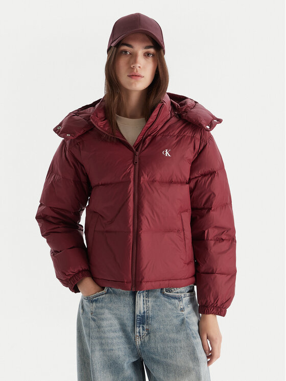 Calvin Klein Jeans Kurtka puchowa Essential LV047D501G Bordowy Relaxed Fit