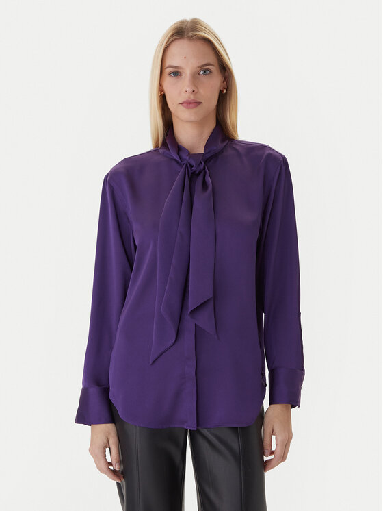 Calvin Klein Bluzka LV044D125G Fioletowy Regular Fit