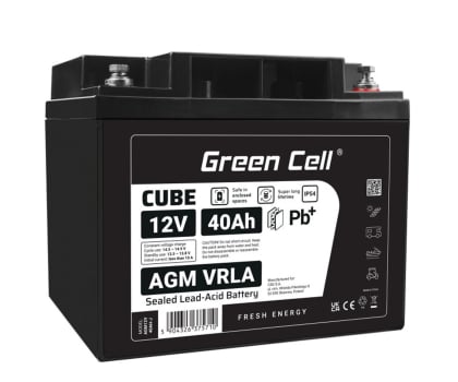 Green Cell Cube AGM VRLA IP54 12V 40Ah AGM12V40AH-J / 5904326375710