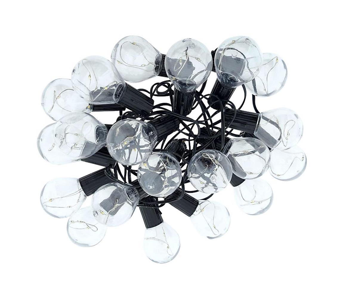 LED zewnętrzna girlanda dekoracyjna 20 diod LED / 0,075 W / 230 V, 5,8 m, IP44, czarna