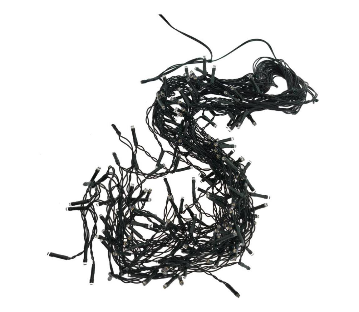 Zewnętrzny łańcuch świąteczny LED, 200 diod/230 V, 7,6 m, IP44, czarny