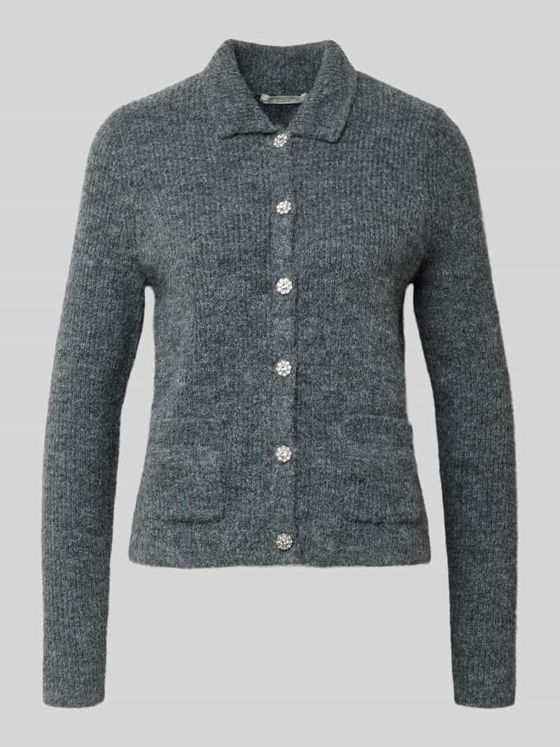 Kurtka z dzianiny z kołnierzem z połami i nakładanymi kieszeniami