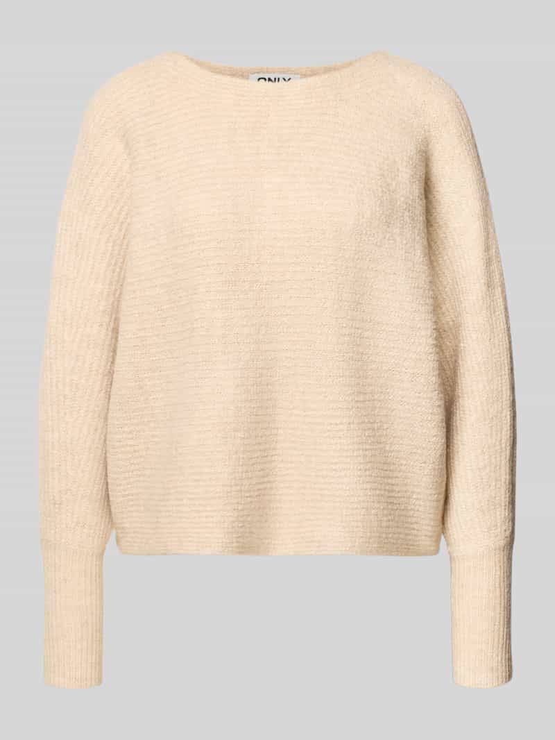 Sweter z dzianiny o kroju regular fit z rękawami nietoperzowymi model ‘DANIELLA’