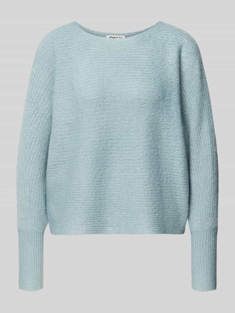 Sweter z dzianiny o kroju regular fit z rękawami nietoperzowymi model ‘DANIELLA’