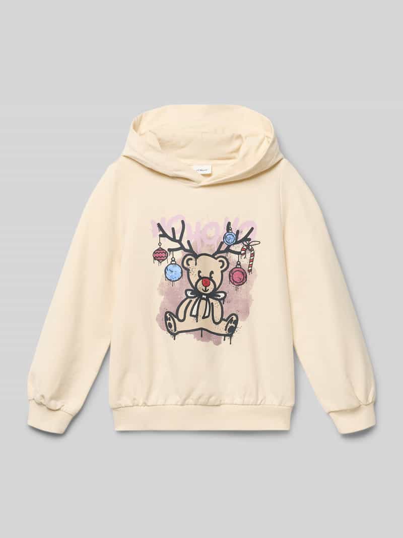 Bluza z kapturem o kroju regular fit z mieszanki bawełny