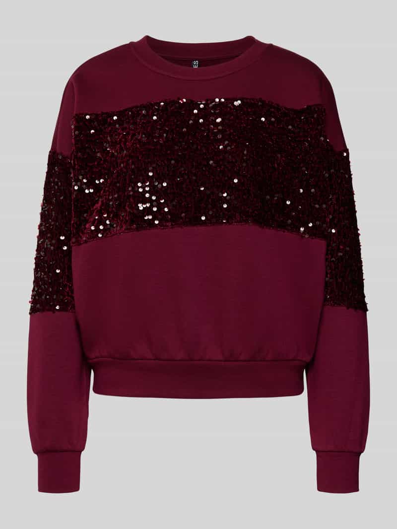 Bluza o kroju regular fit z mieszanki bawełny z cekinami model ‘NANCY’