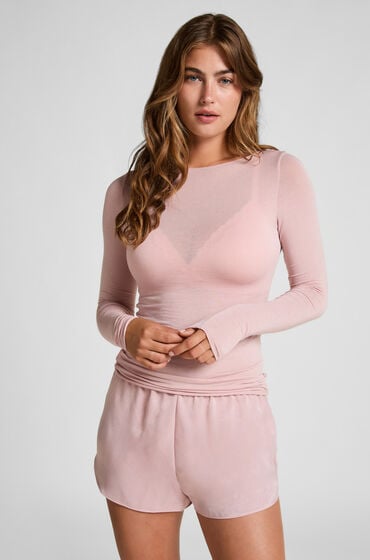 Hunkemöller super miękka top z kaszmirem z dekoltem w łódkę Różowy