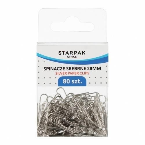 Starpak Spinacz metalowy srebrny 80szt etui 563702
