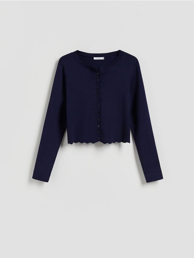 Reserved - Kardigan z wiskozą - granatowy